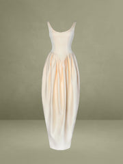 Udana Butter Yellow Drop Waist Tulip Gown