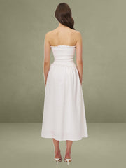 Quadiya Smock Top Strapless Drop Waist Midi Dress