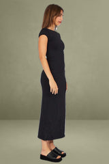Black Supersoft Maxi Dress Short Sleeve