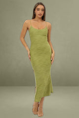 Green Bodycon Dress Sleeveless Midi