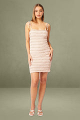 Pink Bodycon Dress Textured Mini