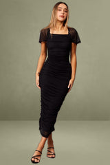 Black Mesh Bodycon Dress