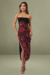 Multi-Floral Mesh Bodycon Dress