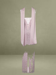 Raizel Pink Beaded Sequin Bodycon Gown with Scarf