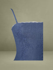 Zafira Cotton Denim Drop Waist Corset Mini Dress