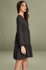 Printed Mini Dress with Long Sleeves