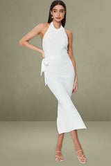 White Bodycon Dress Maxi Knit