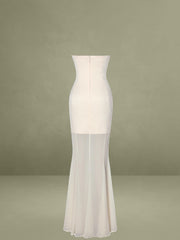 Zayne Butter Yellow Ruch Breast Chiffon Mermaid Maxi Dress