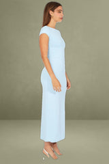 Blue Supersoft Maxi Dress Short Sleeve