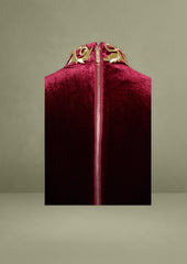 Burgundy Cutout High Slit Velvet Dress