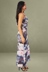 Multi Abstract Maxi Dress Sleeveless Bodycon Mess