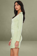 Green Mini Dress Long Sleeve