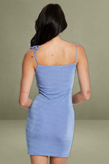 Blue Mini Dress Sleeveless Evening