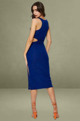 Blue Midi Dress Sleeveless
