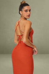 Brown Bodycon Dress Knit