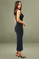 Black Bodycon Dress Sleeveless Mesh