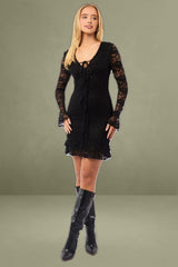 Black Bodycon Dress Mini Lace