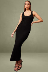 Black Bodycon Dress Sleeveless Textured