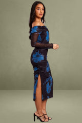 Blue Abstract Bodycon Dress