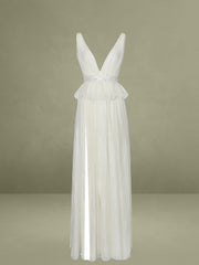 Off-White Flare Beaded Belt Maxi Gown