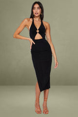 Black Midi Dress Slinky Jersey