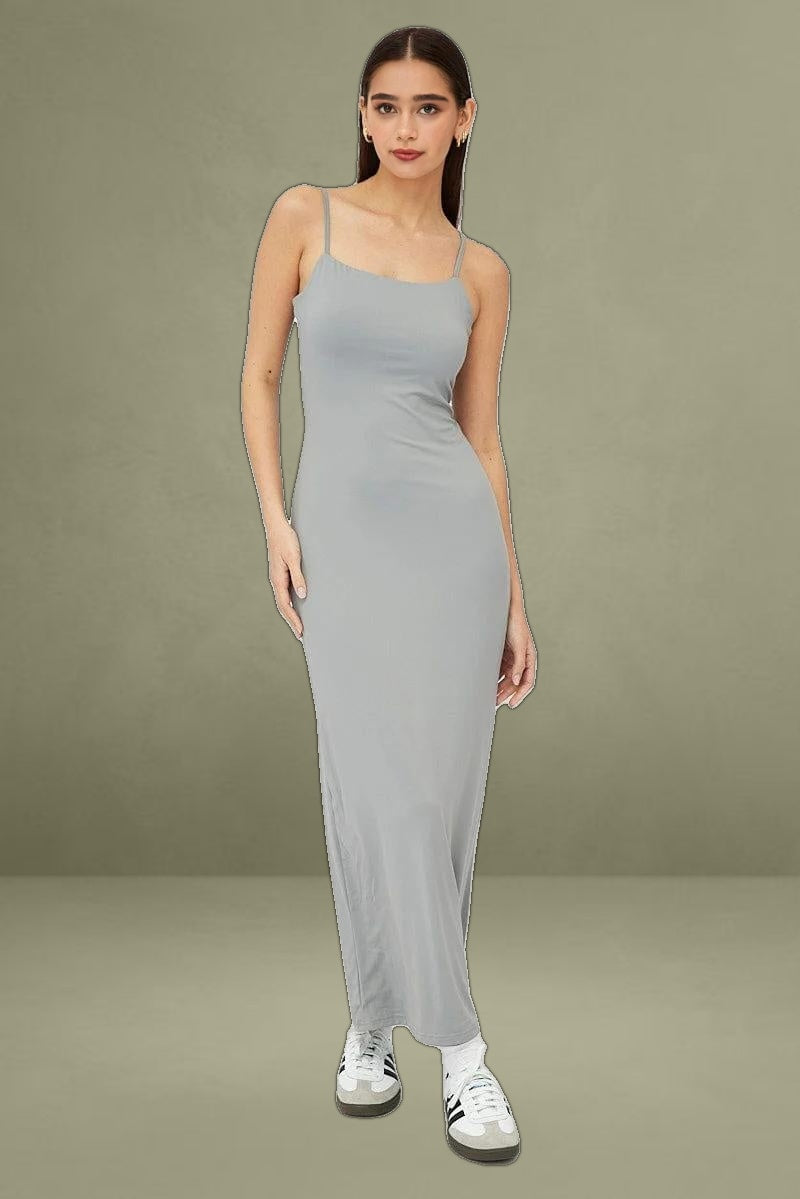 Grey Supersoft Maxi Dress Sleeveless