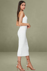 White Knit Dress Midi