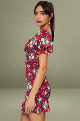 Print Mini Dress Short Sleeve