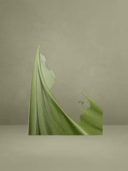 Prisa Lime High Slit Satin Corset Gown