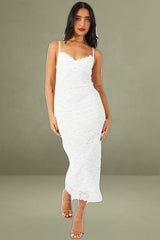 White Bodycon Dress Strappy Lace