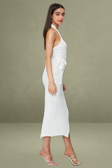 White Bodycon Dress Maxi Knit
