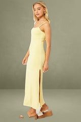 Yellow Bodycon Dress Maxi Supersoft