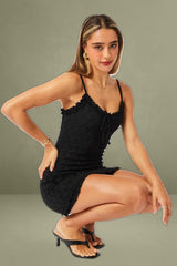 Black Bodycon Dress Singlet Lace Mini