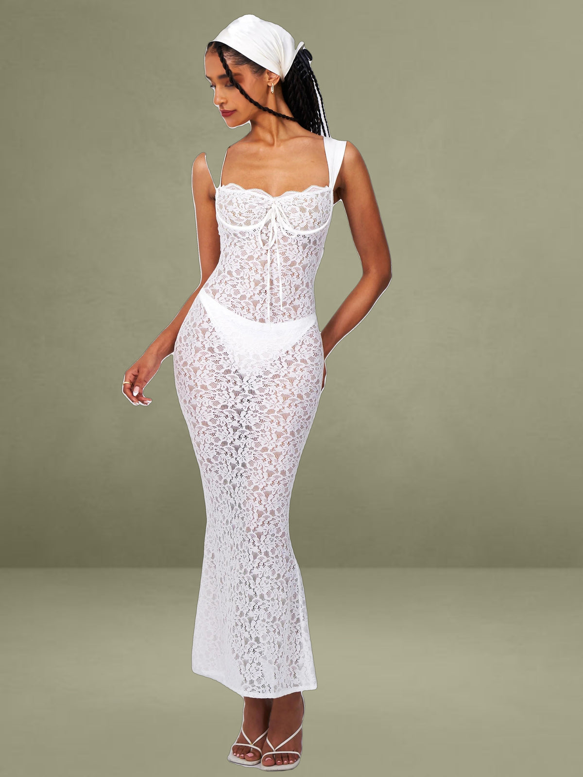 Veronica White Lace Maxi Dress