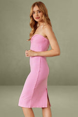 Pink Bodycon Dress Midi