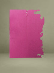 Fiona Fuchsia Feather Trim Bottom Maxi Dress