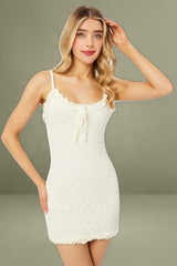 White Bodycon Dress Singlet Lace Mini