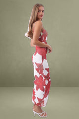 White Floral Bodycon Dress Maxi Mesh