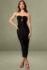 Black Burnout Bodycon Dress