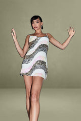 Multi Colour Sequin Dress Mini Sleeveless Evening