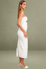 White Bodycon Dress Textured