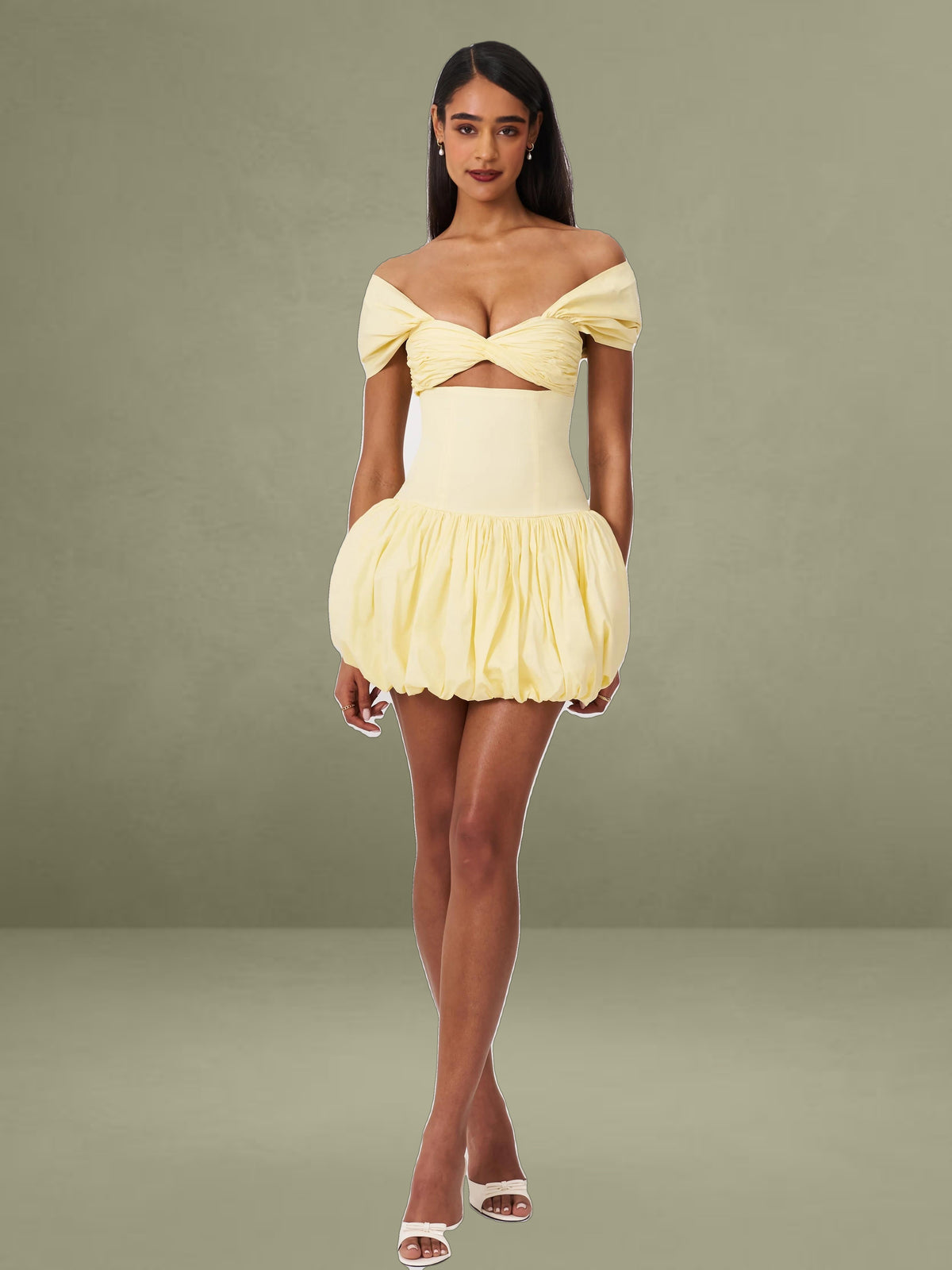 Umika Butter Yellow Bubble Hem Mini Dress